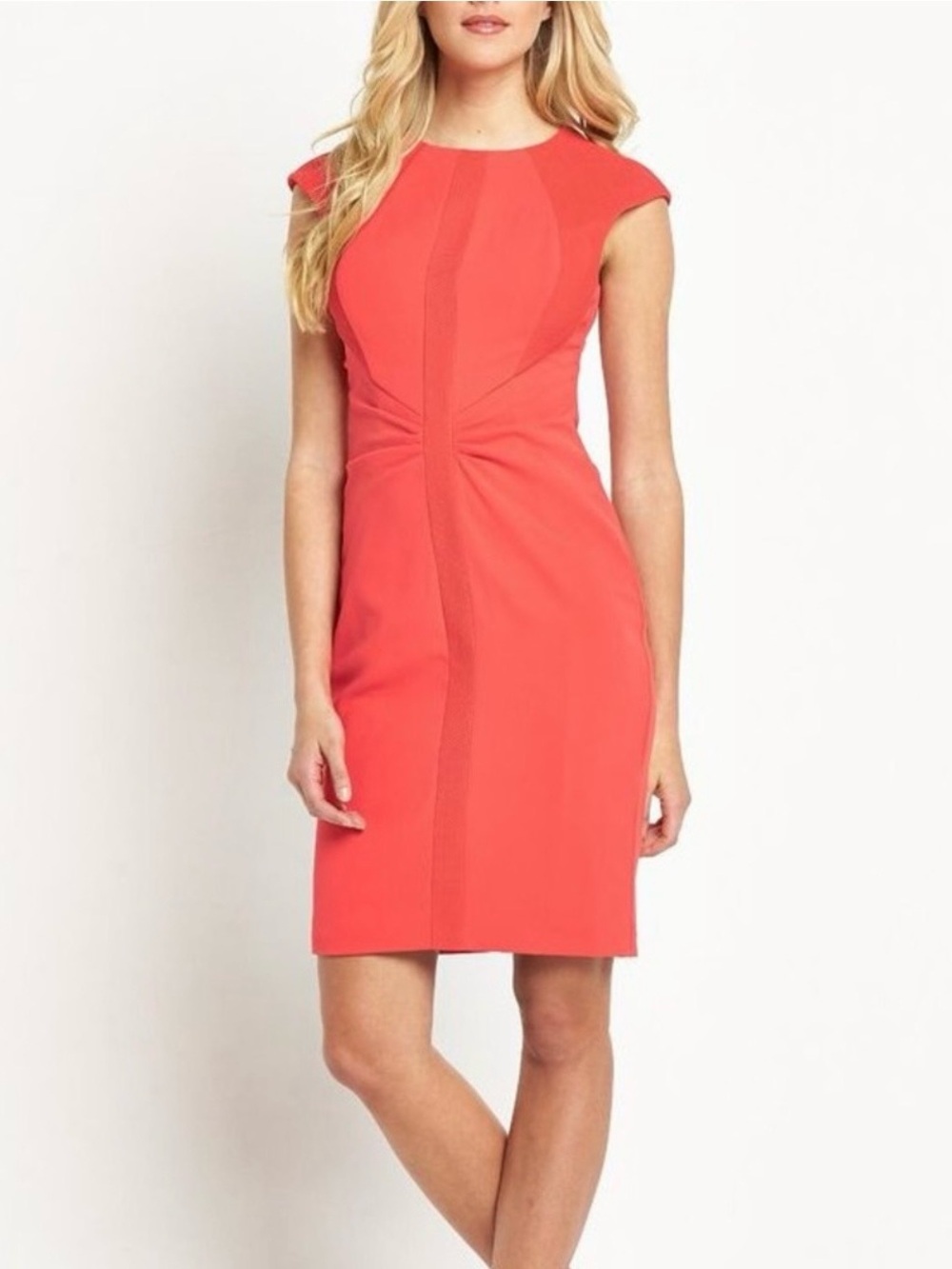 TED BAKER 🇬🇧 LONDON Acerola Crepe Mesh Panel Cap Sleeve Sheath Dress // US 2 XS